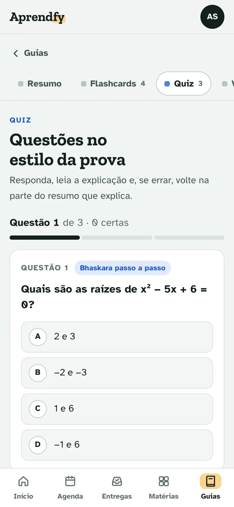 Quiz no estilo da prova
